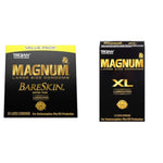TROJAN Magnum BareSkin Premium Large Condoms, Comfortable and Smooth Lubricated Condoms for Men, America’s Number One Condom, 24 Count Value Pack & Magnum XL Large Size Lubricated Condoms - 12 Count