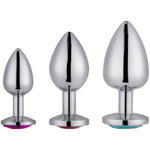 3Pcs Anal Plug Set Jeweled Butt Plug Prostate Anal Sex Toys Butt Plug Trainer Kit With Crystal Diamond Beginner Anal Toy For Adult Women Unisex