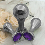 Anal Plug Trainer Set 3Pcs - Stainless Steel Expanding Butt Plug Kit For Adult Anal Toys, Gradual Sizing With Comfort Design For Men Women (Gun Black)