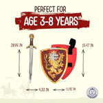 - Noble Knight Toy Sword & Shield For Boys, Red - Age 3-8 Years | Medieval Set In Durable & Safe Foam | Weapons & Battle Accessories For Pretend Play, Dress Up & Knight Costumes For Kids