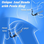 Anal Beads Anal Plug Anal Toys With Penis Ring Adult Toys Sex Toys For Men Women Gay Couples Sex Toys 14 Balls Silicone Prostate Massager Bdsm Anal Sex