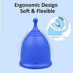 Menstrual Cups - Large Reusable Period Cup for Heavy Flow (Blue)