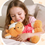 Big Sister Gift For Girls 8.7 Inches Sitting Bull Stuffed Plush And Doll Short Sleeve Set Pink Top Gifts Stuffed Animal For Little Girl Toddler Removable Cute T-Shirt Newborn Baby Shower Party