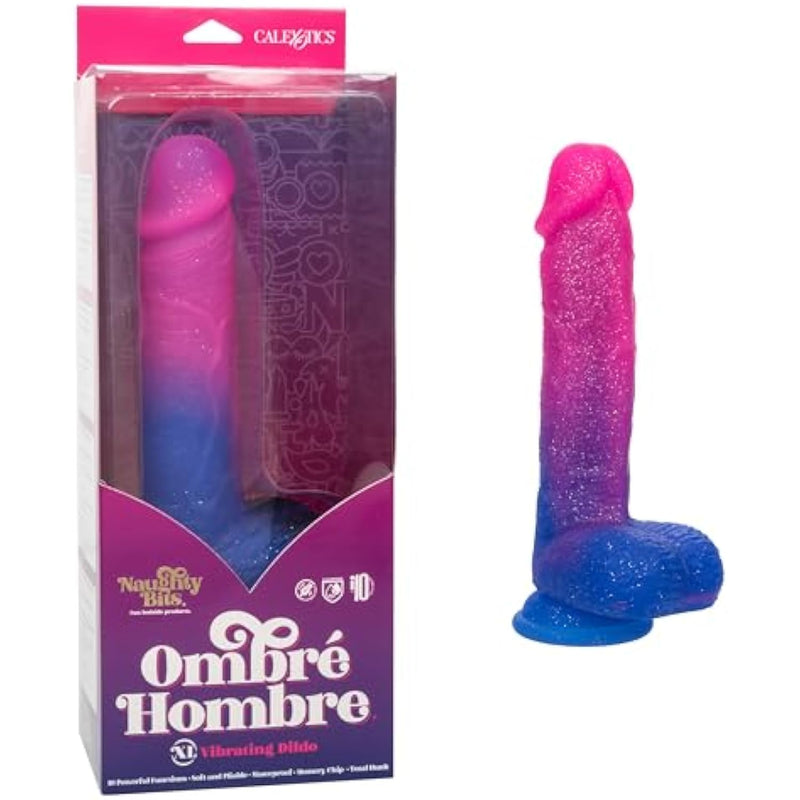 Naughty Bits Ombre Hombre Xl Vibrating Dildo Vibrator - Se-4410-70-3 Pink