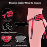 Strap On Dildo Harness Adult Sex Toys For Women Men Pegging Dildo,Adjustable Waist And Thigh Leather Belt With 3 Size Metal O-Rings, Strap On Harness Sex Toy Lingerie For Lesbian Gay Couples