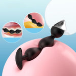 Anal Beads Silicone Butt Plug With Roller Beads Anal Trainer G-Spot Prostate Massage Masturbation Beginner Sex Toys For Women Men And Couples (M)