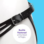Dominix Deluxe Strap On Harness - Adjustable Luxury Leather Harness For Pegging - Includes Adjustable O-Ring With Buckle Fastenings - Black