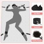 King Size Bed Bondage & Strap-On Vibrating Dildo Sex Toys