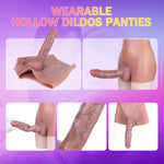 Silicone Strap On Dildo Harness For Men? Hollow Dildo Set With 9.65 Inch Wearable Penis Sleeve Realistic Cock Enlarger With Soft Penis Extender Sex Toys For Male Gay Couples