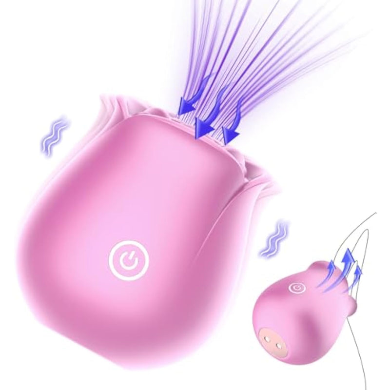 Rose Sex Toy For Women, Sucking Vibrator, Clitoral Nipple Stimulator,10 Sucking Modes With Vibrating,G-Spot Rose Sucker, Adult Toy For Women Female Adult Sex With Magnetic Charger (Pink)