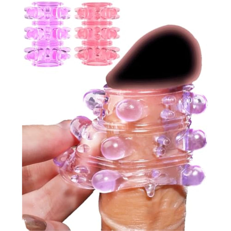 2 Pcs Silicone Penis Sleeve Girth Enhancer Sleeve,With Large Particles BlessMyBucket 2 Pcs Silicone Penis Sleeve Girth Enhancer Sleeve,With Large Particles BlessMyBucket