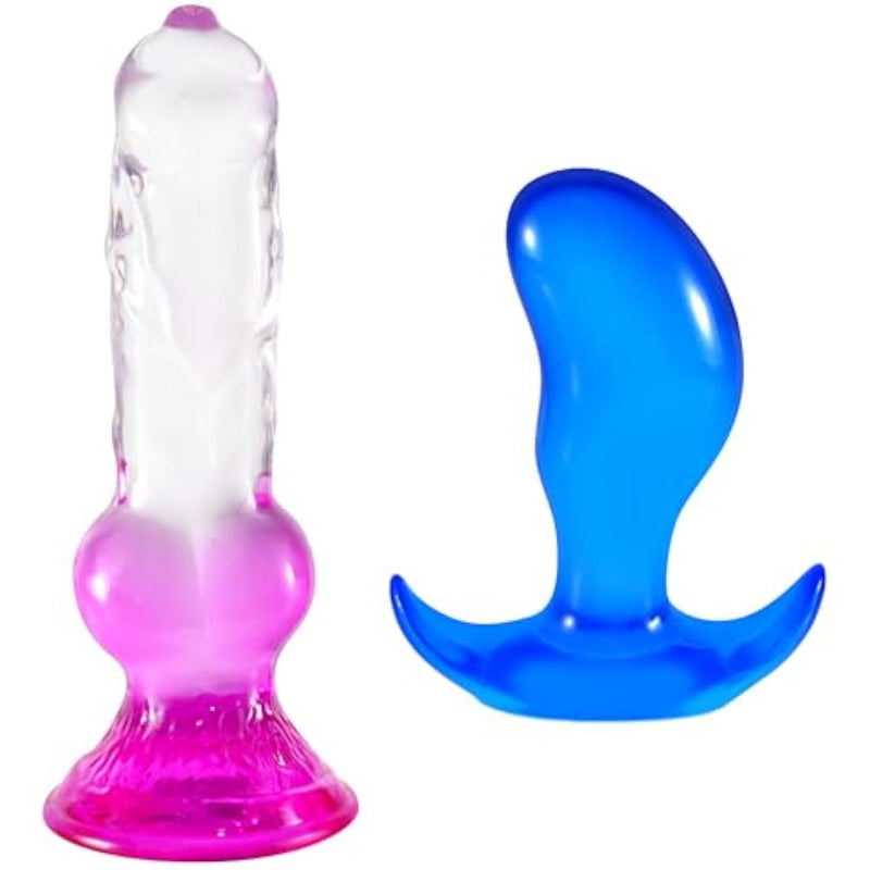 7 Inch Blue Mango Butt Plugs + Large Dogs Dildos