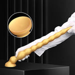 Long Anal Beads Plug With Strong Suction Cup, Soft Silicone Butt Plug Thread G-Spot Prostate Massage Stimulation Dildo, Anal Training Sex Toys For Men Women Couple (L)
