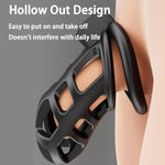 Male Chastity Cage,Large Cock Cage Device With 3 Sizes Rings And Invisible Lock For Abstinence Man Penis Exercise Training Bondage Adult Sex Toys Black (Xl)