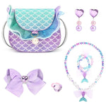 Toddler Purse For Little Girls Gifts For 3-8 Years Old With Dress Up Jewelry Pretend Play Accessories,Mermaid Girl Toys 4-5
