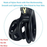 Male Chastity Device, Upgraded Ergonomic Nylon Resin Chastity Locked Cage With 4 Sizes Rings Complete Set For Prevent Erection Penis Exercise Cook Cage Bondage Restraint Kit Sex Toy (Nub)