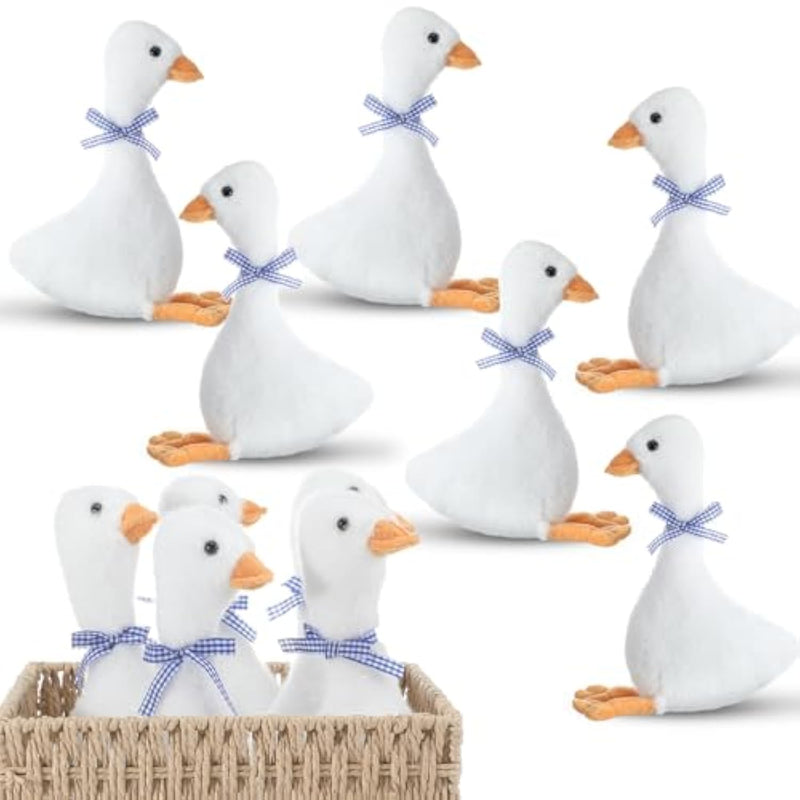 12 Pcs One Silly Goose Party Favors Stuffed Animal Plush Toy 9.8 Inch Goose Plush Soft Stuffed Animal For Birthday Shower Party Supplies Home Decorations(Classic,Blue Plaid)