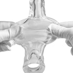Penis Extender Sleeve Cock Ring With Anti-Slip Double Hole Design Reusable Condom For Lengthen And Thicken Delay Ejaculation Sex Toys With Vivid Glans For Men Play (Large)