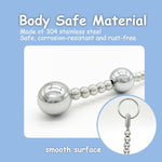 Metal Anal Beads Butt Plug Anal Ball Trainer Training With 5 Balls Vaginal Dilator Dilators Vaginal Dialator Anal Snake Stainless Steel Butt Plug Prostate Massager Anal Sex Toys For Women Men Couples