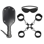 Bondage Restraint Hogtie Set, Handcuffs Ankle Cuffs And Blindfold, Large Spanking Paddle For Adults Sex Play Toys