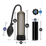 Blush Quickie Kit 9.5" Penis Pump W/Masturbator Stroker Sleeve, Thick Cock - 2 Penis Rings & Suction Pump - Male Enlargement & Pleasure Pump For Harder & Longer Erections Sex Toy For Men - (Black)