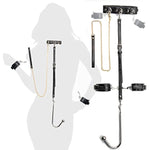 Sex Bondage Bdsm Kit With Anal Hook And Ball, 3-In-1 Adjustable Collar Binding Leather Binding Set Binding Set, Including Anal Hook, Traction Chain Handcuffs, Chain Binding Band Neutral Sm Sex Toys