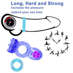 Vibrating Cock Ring Penis Ring Vibrator Couples Adult Sex Toys &Games With Clitoral Stimulator Cock Rings Clitoris Vibrators For Longer Harder Stronger(Transparent&Blue)