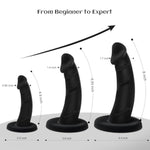 Silicone Anal Plug Training Set for Beginners and Advanced Users - 3 Sizes with Strong Suction Cup