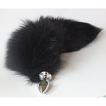 Multi-Function Fox Tail Anal Plug With Stylish Keychain Attachment (Black, Small Plug)