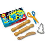 5 Pcs Dough Tool Set for Kids with Wooden Rollers, Knife & Child-Safe Scissors