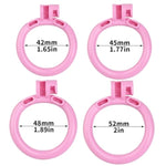 Male Chastity Cage Belt Sex Toy, Sissy Flat Chastity Devices Cock Cage Penis Bondage Erection Control With 4 Cock Rings, Light Penis Cages With Invisible & 2 Keys Bdsm Sex Toys For Men (Pink, Wear)