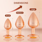 Anal Butt Plug Sex Toys - Jewelry Anal Toy Kit, Metal Plated Adult Anal Trainer For Anal Stimulator Prostate Massage, Anal Beads For Men Women And Beginners Pleasure| 3 Pcs, Gold