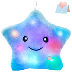 13'' Creative Twinkle Star Glowing Led Night Light Plush Pillows Stuffed Animals Toys Birthday Christmas Holiday Valentines Gifts For Toddlers Girls(Blue)