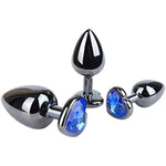 3 Pcs Heart Shaped Stainless Steel Anal Butt Plugs Anal Trainer Sex Toys, Personal Massager For Unisex Masturbation (3 Different Sizes Plug)