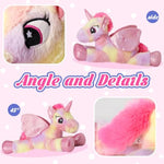 18" Light Up Musical Rainbow Unicorn Stuffed Animal,Glitter Sequins Unicorn Plush Toy,Children'S Day Birthday Holiday For Girls Toddlers