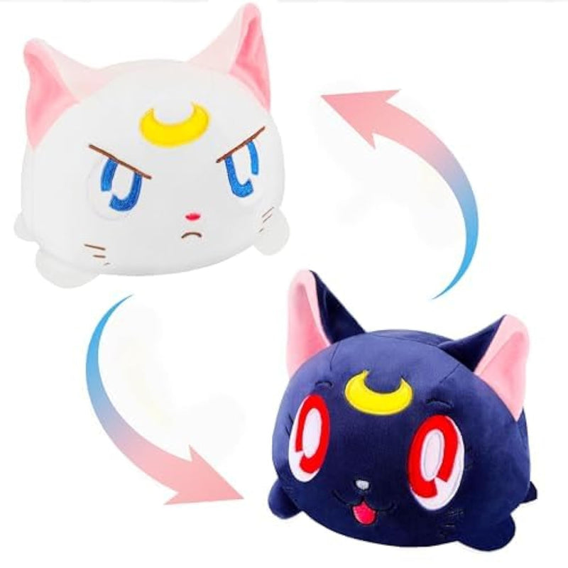8'' Moon Cat Reversible Stuffed Plush Toys, Cartoon Anime Stuffed Animal Pl