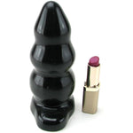 Doc Johnson Triple Ripple Butt Plug - Large - 5.6 in. Long and 2.3 in. Wide - Gradually Widens - Sturdy Flared Base - Anal Toy - Black