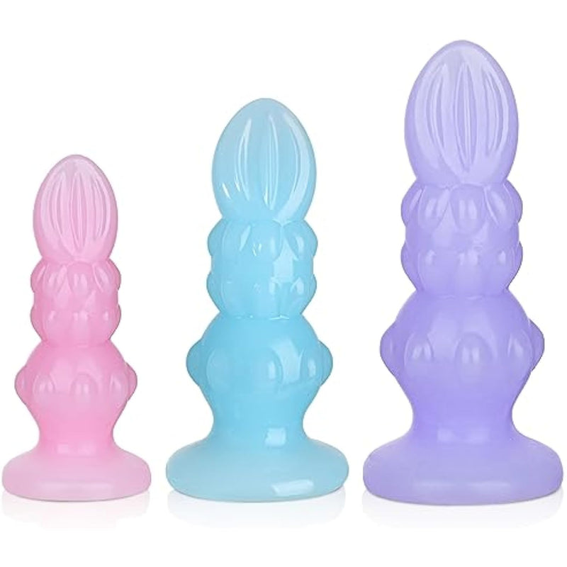 Anal Sex Toy 3Pcs Colorful Silicone Anal Dildos Butt Plug Set With Strong Suction Cup For Hands-Free Play Adult Sex Toys For Women Men And Couples