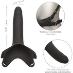 Accommodator Silicone Dong, 5.5 Inch Probe With Adjustable Head Strap Black - Se-1514-13-3