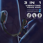 Vibrating Cock Ring Prostate Massager, 3 In 1 Dual Motor Couple Vibrator With 10 Vibration Modes, Penis Ring Clitoris Stimulator Butt Plug, Adult Sex Toys For Men Male Couples Remote Control