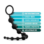 Sex Toys - Anal Adventures Platinum - Ultrasilk Silicone 10 Beads - Graduated Sizes - 12.5 Inch Long - Beginners Training Smooth Satin Finish - Anal Beads - Women Men Couples - Black