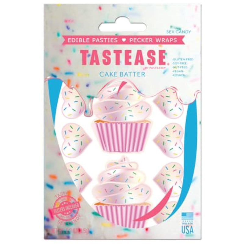 Tastease - Cupcake & Heart Shaped Edible Pasties In Birthday Cake Batter Candy By - 13 Piece Set - Fun For A Special Occassion Or Everyday - Dimensions 2" X 2" Coverage 1 Inch