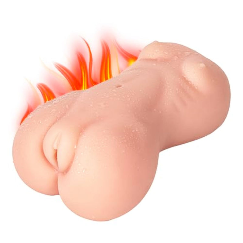 Automatic Male Masturbator Self Continuous Heating Channel 6 Vibration Modes Hands Free Electric Pocket Pussy Male Stroker With 3D Realistic Textured For Penis Stimulation 1.8Lb Adult Sex Toy