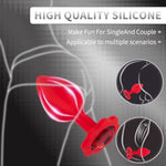 Anal Sex Trainer 3Pcs Set Silicone Butt Toys Anal Trainer Jewel Butt Plug Kit S&M Anal Sex Toys Kit For Starter Beginner Men Women Couples, Red