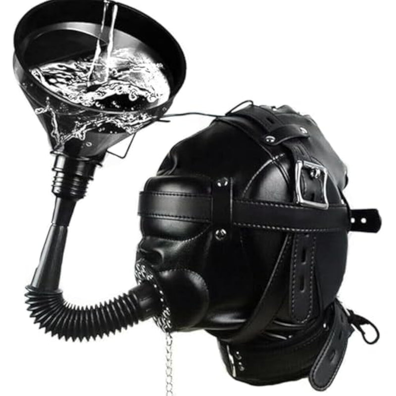 Faux Leather Blindfold Mask with Adjustable Strap and Breathable Design for BDSM and Fetish Play
