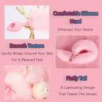 Anal Tail Plug Cat Tail BDSM Furry Tail 18.1in Small Butt Plug Silicone Cosplay Role Play SM Buttplug Style Sexual Accessory Analplug for Anus Sex Ass Plug Toy Men Women Couples Beginners Erotic Pink