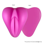 Soft Silicone Dildo Base Cushion with Plump Lips and Faux Clit for Strap-On Wearers