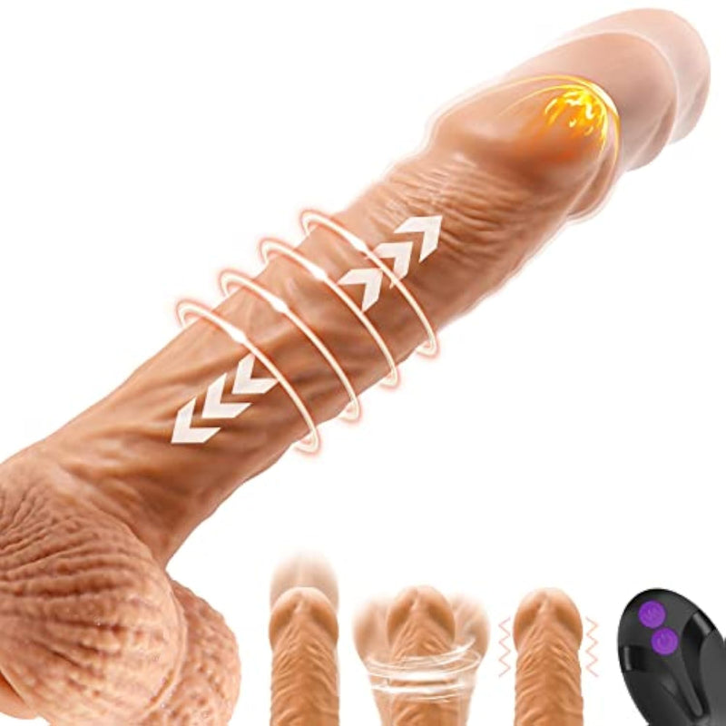 Realistic Thrusting G Spot Dildo Vibrator Adult Sex Toys For Women, 3 In 1 Lifelike Rotating Vibrating Dildos For Anal Stimulation, Strap On Thick Penis Dildo With Strong Suction Cup For Couples
