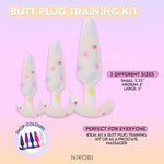 Anal Butt Plug Training Kit – 3 Sizes (Small, Medium, Large), Silicone, Waterproof, Flexible & Body-Safe, Beginner To Advanced Butt Plug Trainer Set (Confetti)