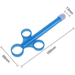 Lube Applicator For Women Man, 2Pcs Injector With 10Ml Scale Smooth Rounded Cap, Reusable, Easy To Clean (Blue-Red)